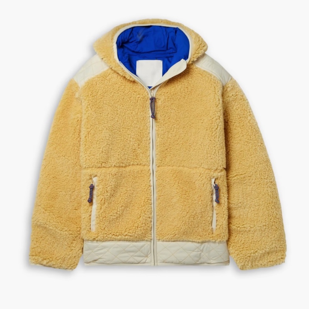 Tory Burch Hooded padded quilted shell-paneled fleece jacket